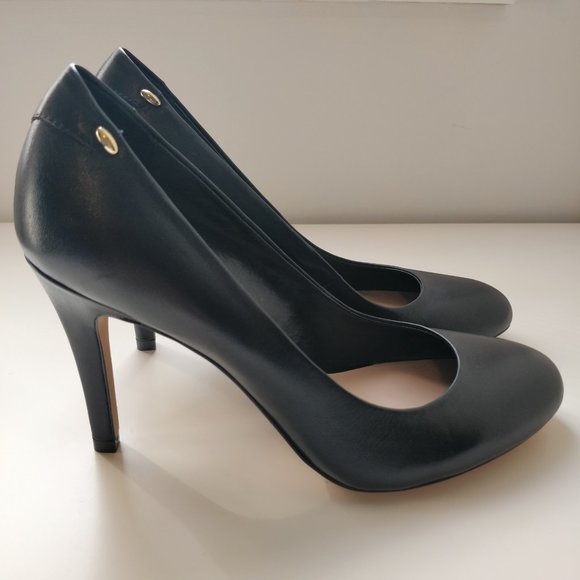 NWT Aldo Lahren Black Leather Heels - Picture 1 of 9